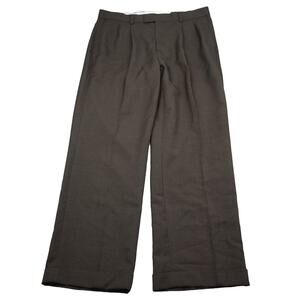 Michael Brandon Pants Mens 36 Brown Pleated Front Straight Leg Dress Pants